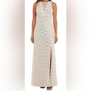 NW nightway Ivory/nude sequin dress